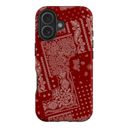Paisley Crimson Printed Phone Cases iPhone 17 / Armoured MagSafe by The Dairy - The Dairy