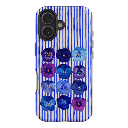 Striped Pansies Printed Phone Cases iPhone 17 / Armoured MagSafe by Kayla Henley - The Dairy