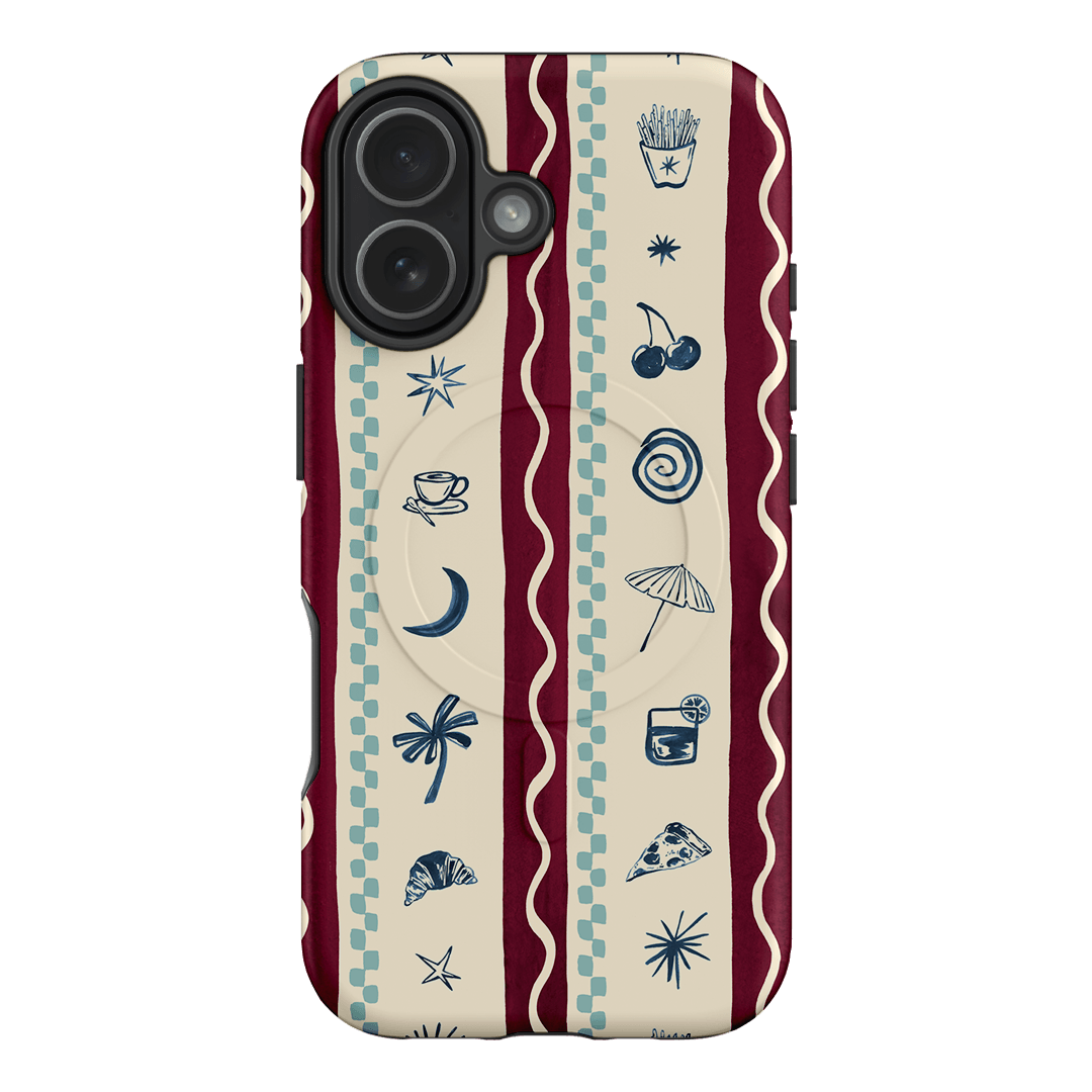 Summer Snacks Burgundy Printed Phone Cases iPhone 17 / Armoured MagSafe by Charlie Taylor - The Dairy