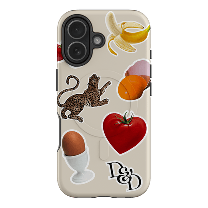 Sunday Stickers Cream Printed Phone Cases iPhone 17 / Armoured MagSafe by Desmond & Dempsey - The Dairy