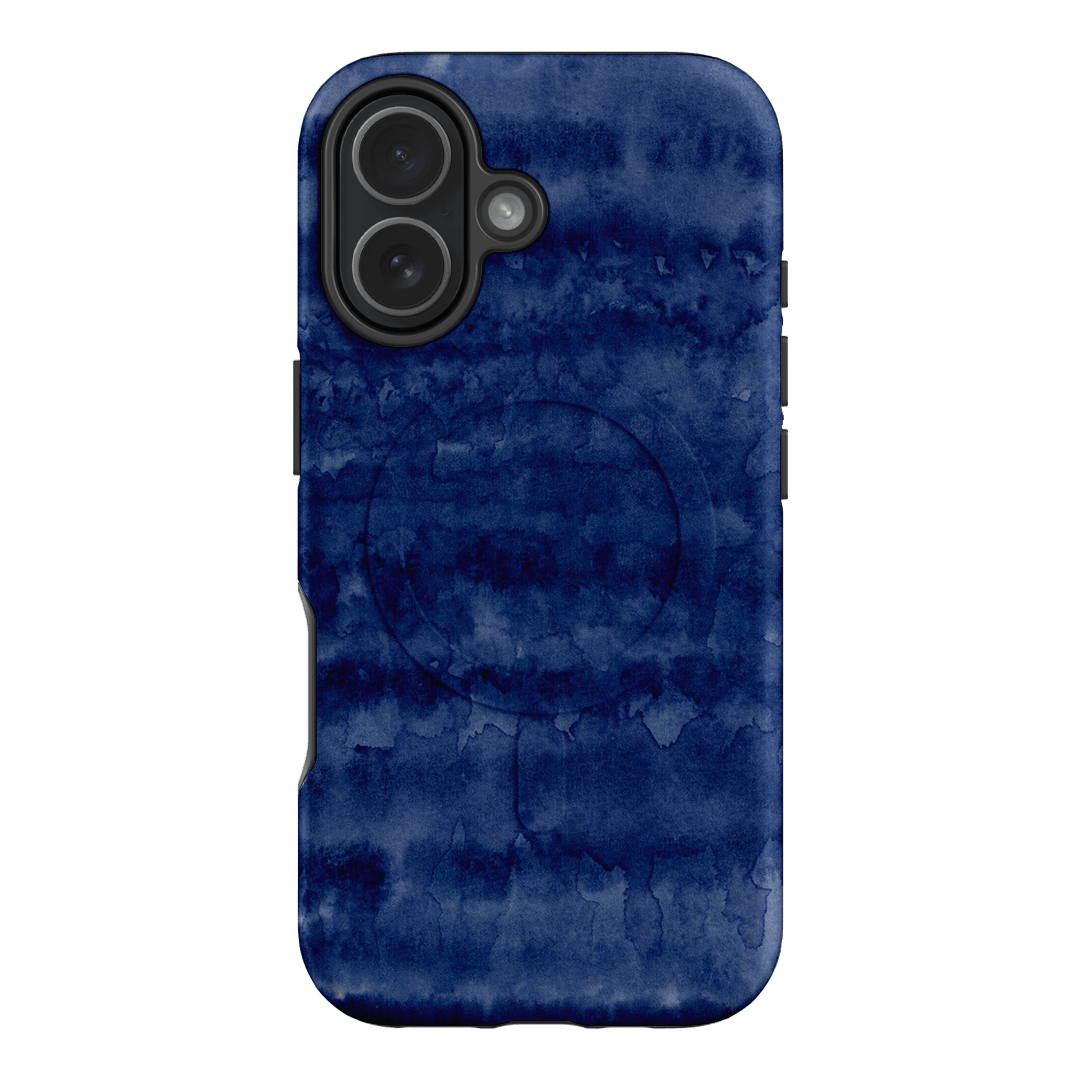 Watercolour Stripes Navy Printed Phone Cases iPhone 17 / Armoured MagSafe by The Dairy - The Dairy