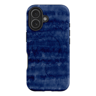 Watercolour Stripes Navy Printed Phone Cases iPhone 17 / Armoured MagSafe by The Dairy - The Dairy