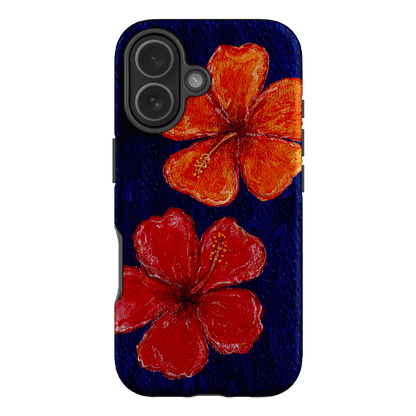 Hibiscus Flower Deep Blue Printed Phone Cases iPhone 17 / Armoured by BG. Studio - The Dairy