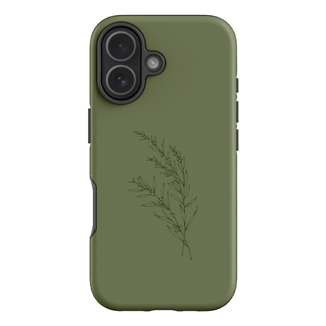 Khaki Wattle Printed Phone Cases iPhone 17 / Armoured by Typoflora - The Dairy