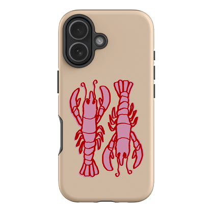 Lobster Love Peach Printed Phone Cases iPhone 17 / Armoured by The Dairy - The Dairy