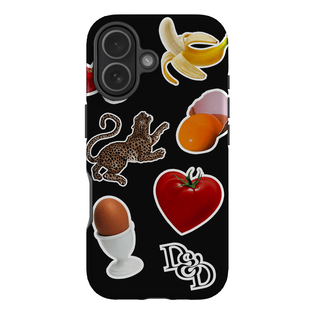 Sunday Stickers Black Printed Phone Cases iPhone 17 / Armoured by Desmond & Dempsey - The Dairy