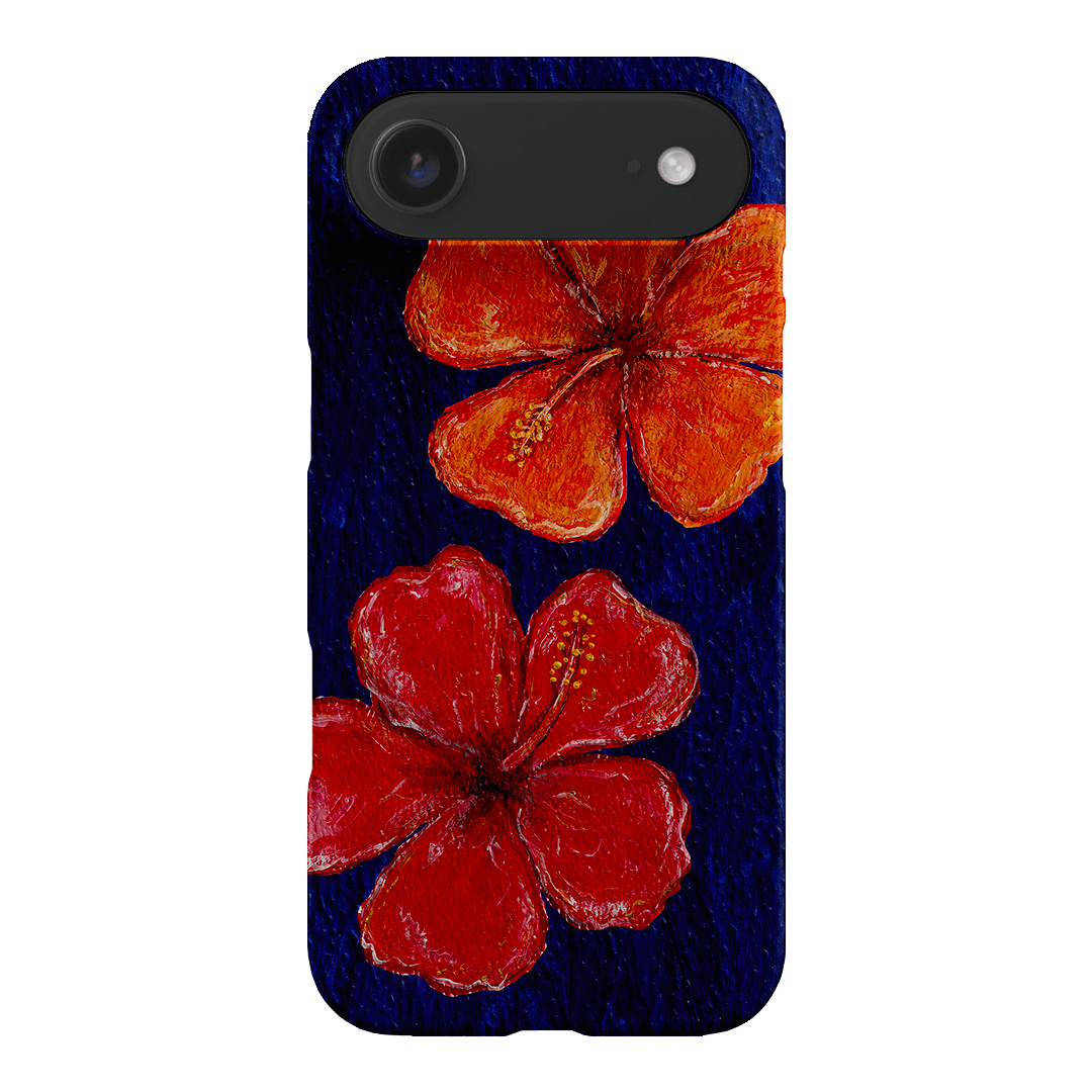 Hibiscus Flower Deep Blue Printed Phone Cases iPhone 17 Air / Snap by BG. Studio - The Dairy