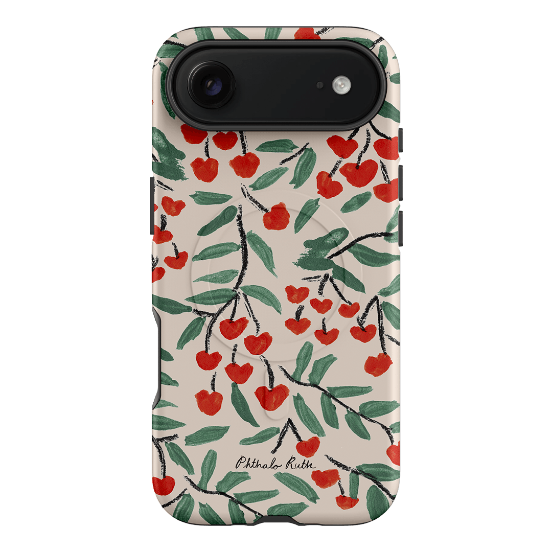 Cherry Love Printed Phone Cases iPhone 17 Air / Armoured MagSafe by Phthalo Ruth - The Dairy