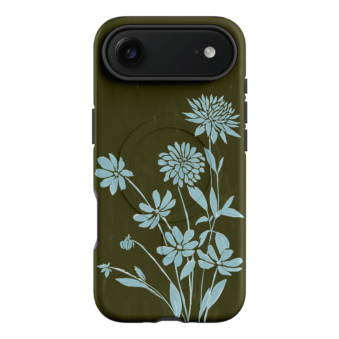 Dahlia Khaki Printed Phone Cases iPhone 17 Air / Armoured MagSafe by Typoflora - The Dairy