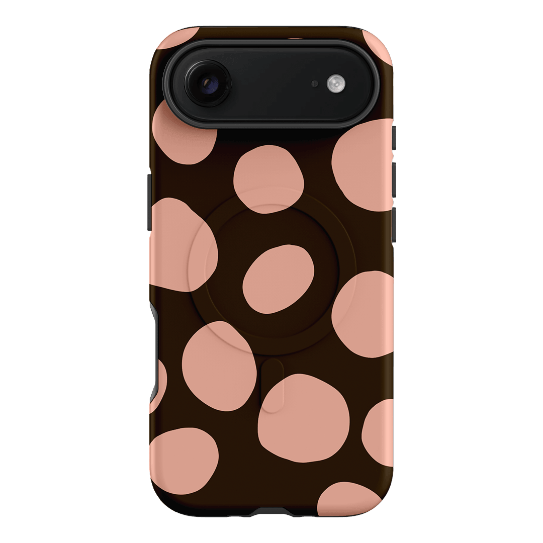 Pebbles Chocolate Pink Printed Phone Cases iPhone 17 Air / Armoured MagSafe by Veronica Tucker - The Dairy