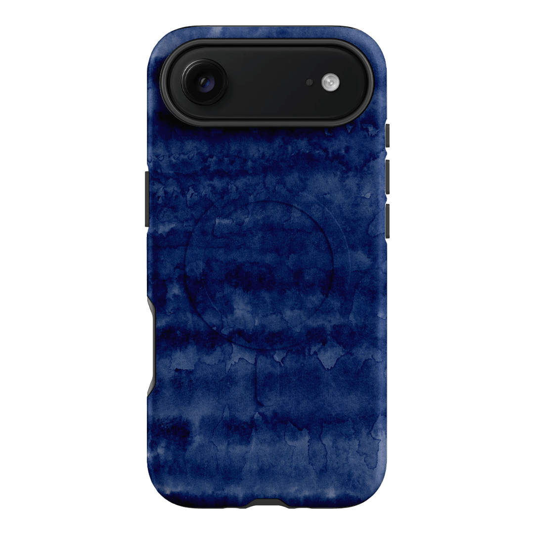 Watercolour Stripes Navy Printed Phone Cases iPhone 17 Air / Armoured MagSafe by The Dairy - The Dairy