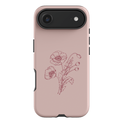 Blush Poppies Printed Phone Cases iPhone 17 Air / Armoured by Typoflora - The Dairy