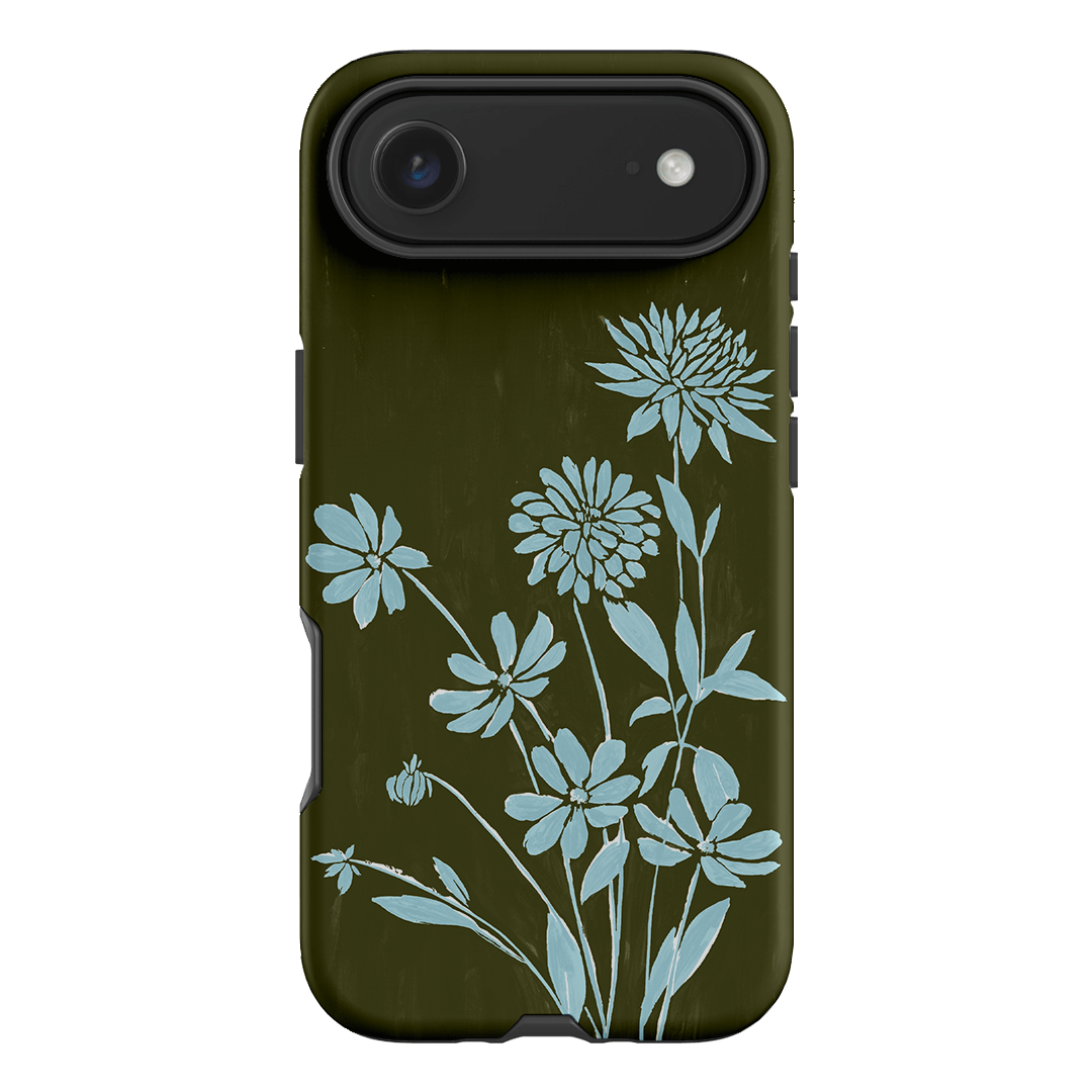 Dahlia Khaki Printed Phone Cases iPhone 17 Air / Armoured by Typoflora - The Dairy