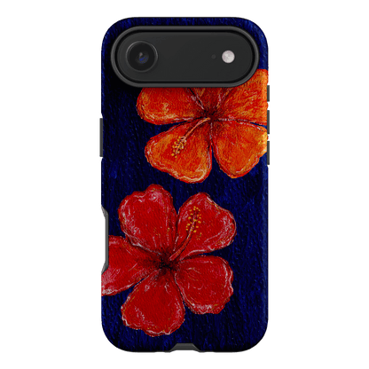 Hibiscus Flower Deep Blue Printed Phone Cases iPhone 17 Air / Armoured by BG. Studio - The Dairy