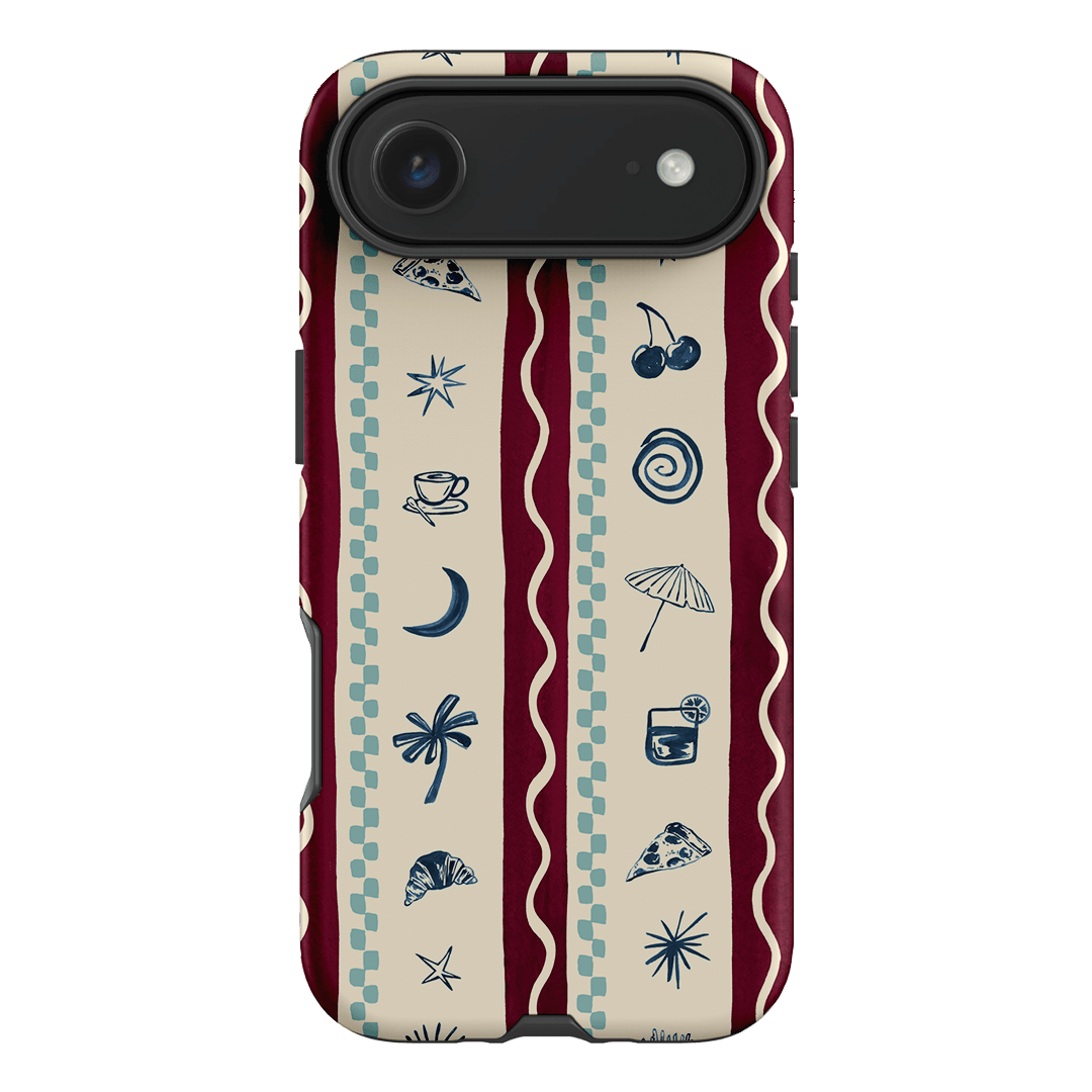 Summer Snacks Burgundy Printed Phone Cases iPhone 17 Air / Armoured by Charlie Taylor - The Dairy
