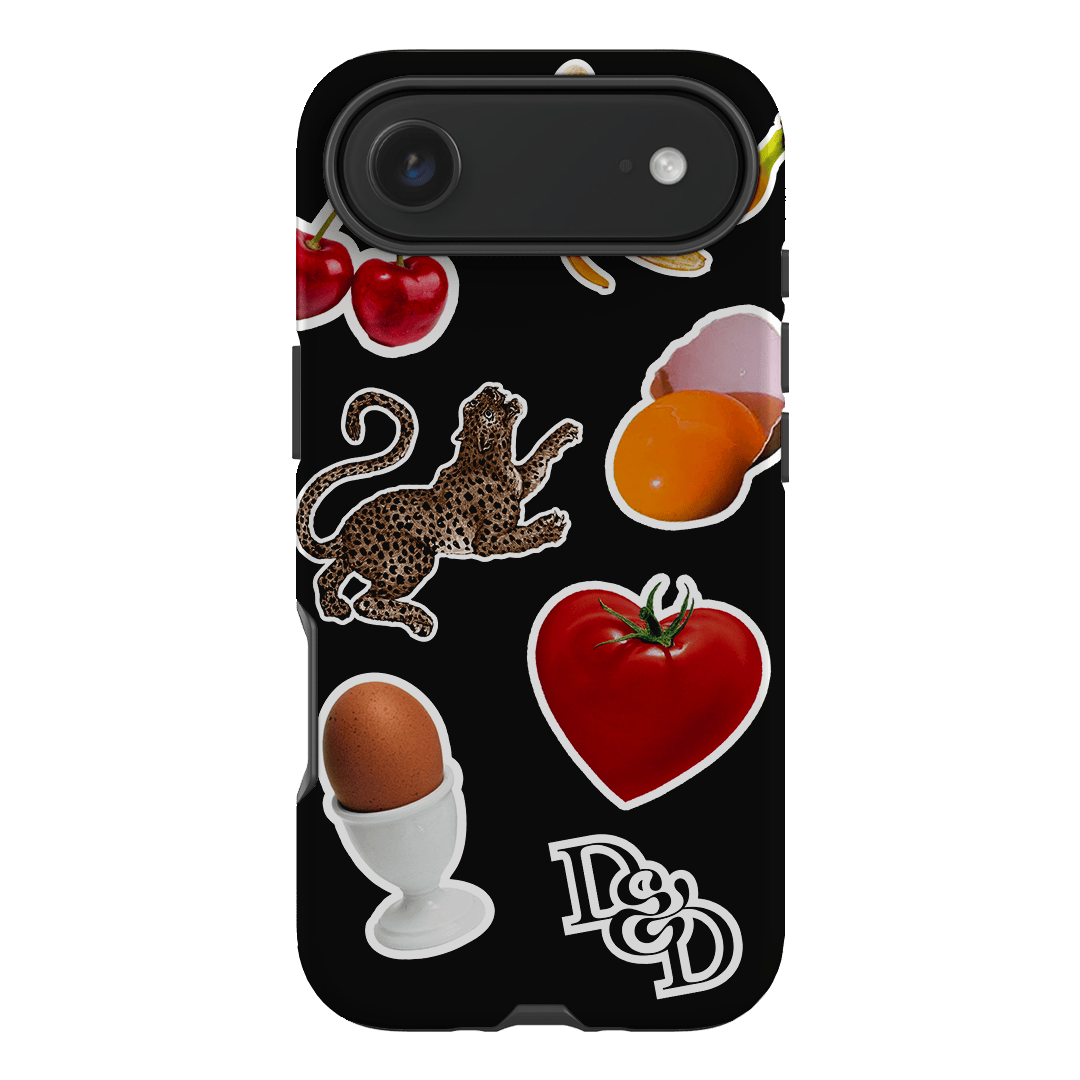 Sunday Stickers Black Printed Phone Cases iPhone 17 Air / Armoured by Desmond & Dempsey - The Dairy