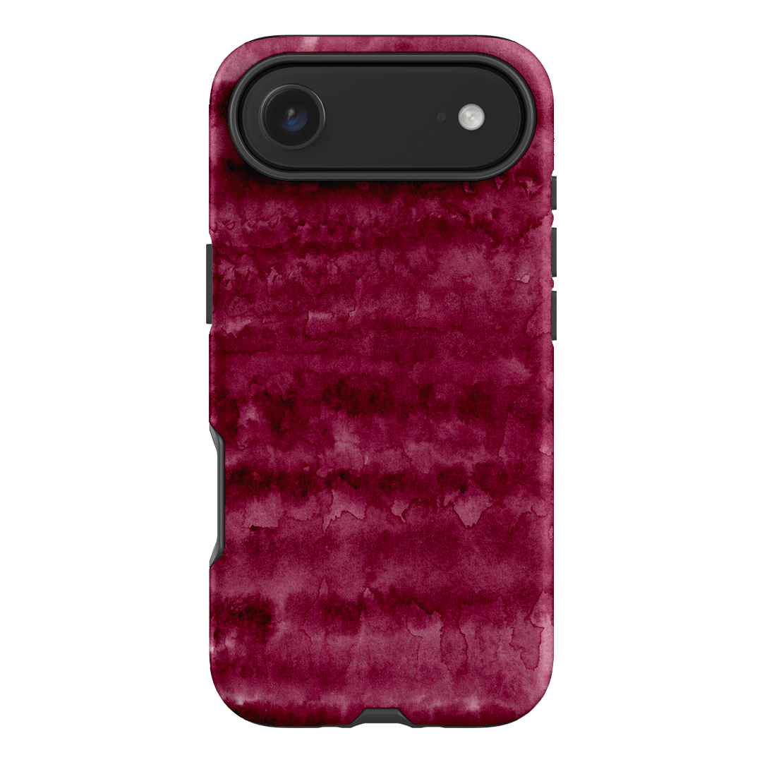 Watercolour Stripes Burgundy Printed Phone Cases iPhone 17 Air / Armoured by The Dairy - The Dairy