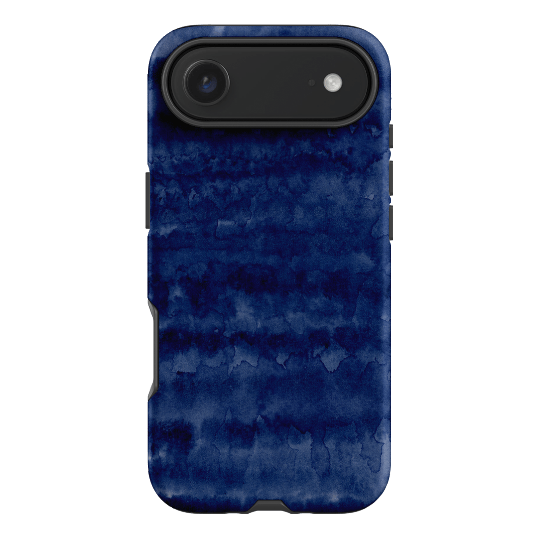 Watercolour Stripes Navy Printed Phone Cases iPhone 17 Air / Armoured by The Dairy - The Dairy