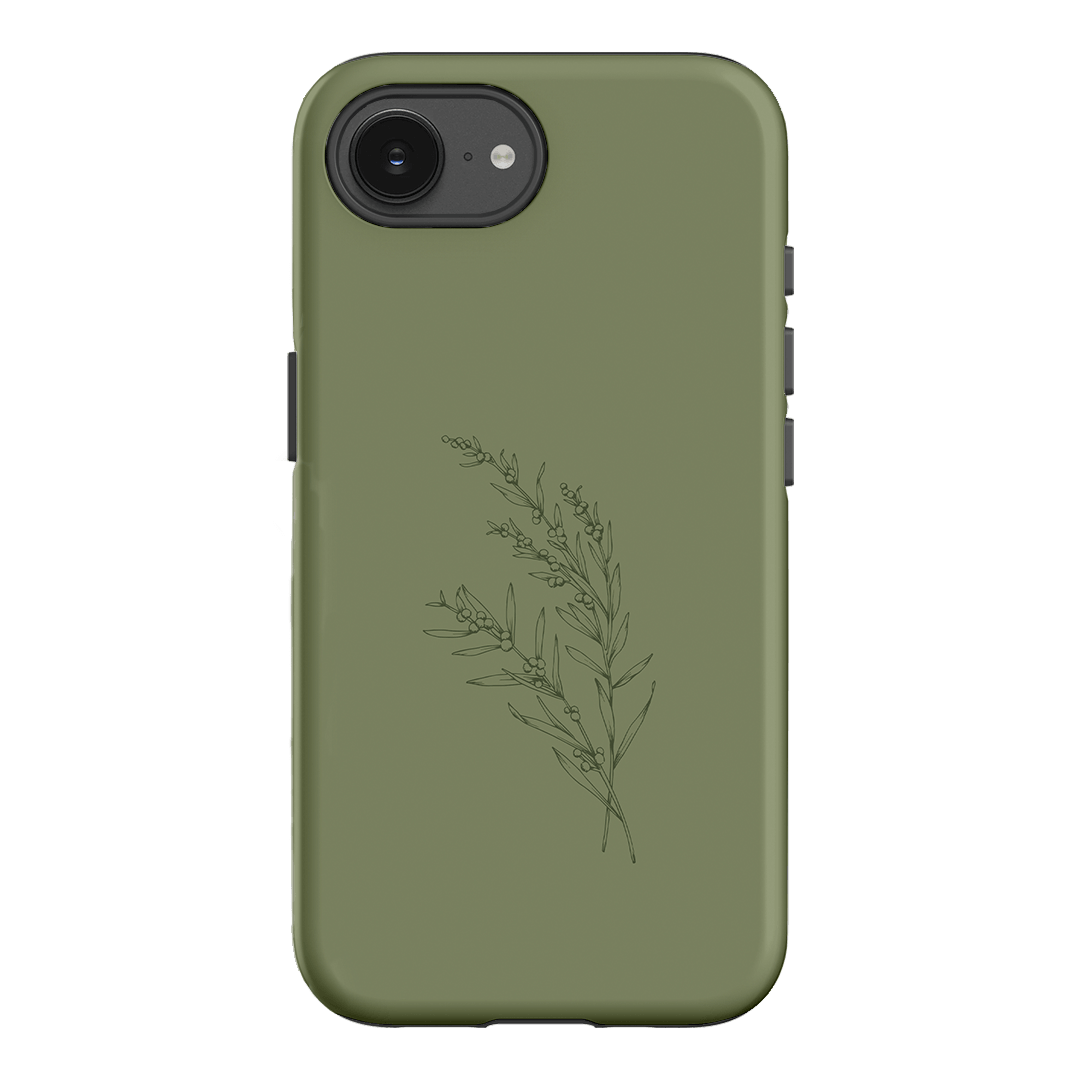 Khaki Wattle Printed Phone Cases iPhone 17E / Armoured by Typoflora - The Dairy