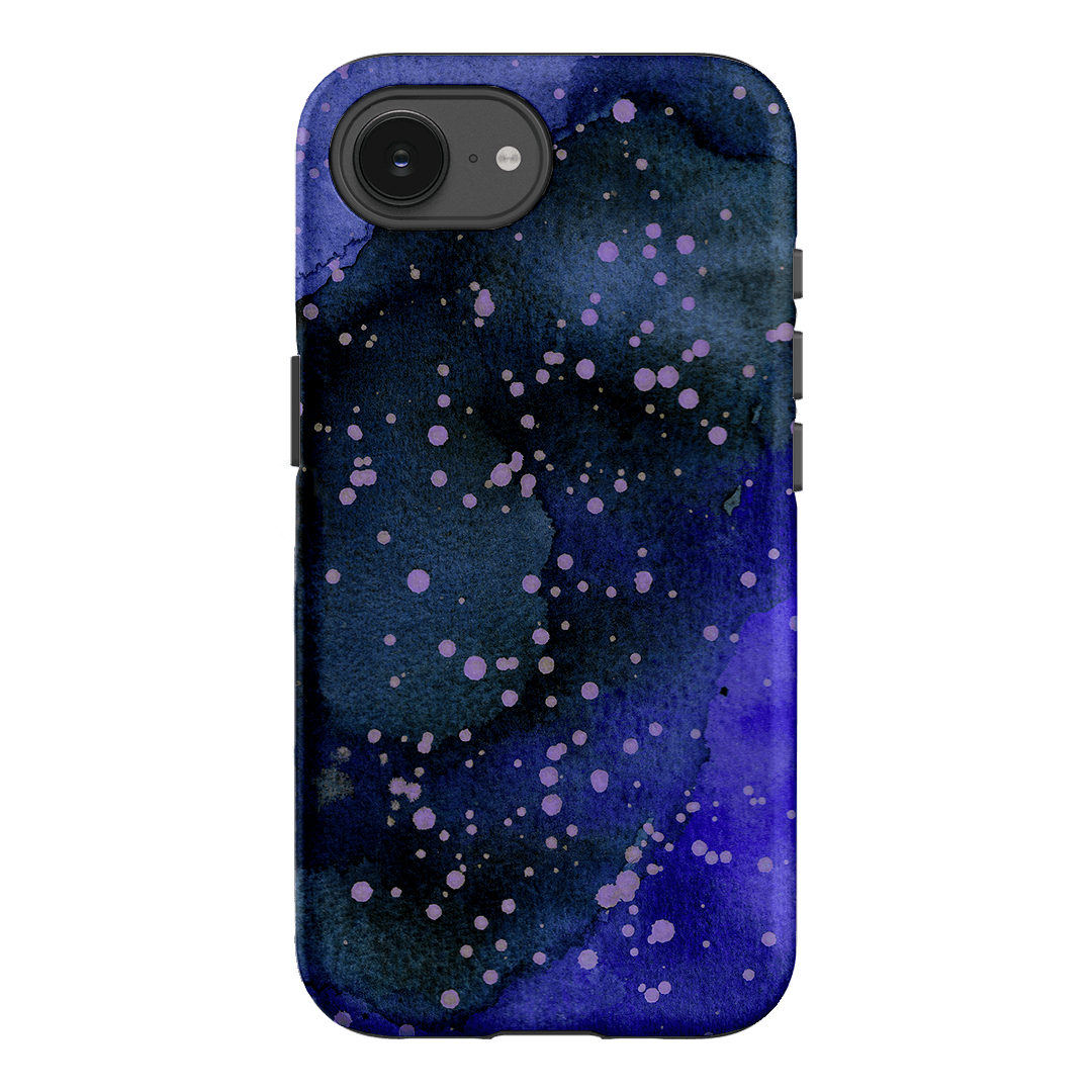 Spotty Navy Printed Phone Cases iPhone 17E / Armoured by The Dairy - The Dairy