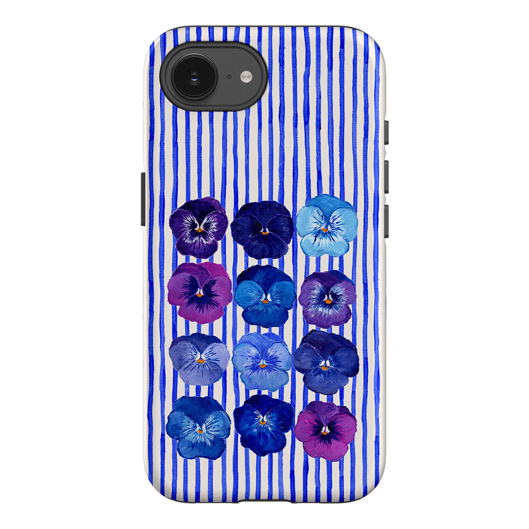 Striped Pansies Printed Phone Cases iPhone 17E / Armoured by Kayla Henley - The Dairy