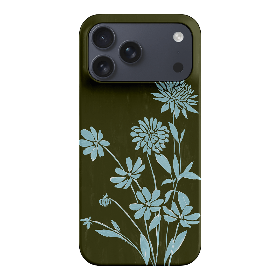 Dahlia Khaki Printed Phone Cases iPhone 17 Pro Max / Snap by Typoflora - The Dairy