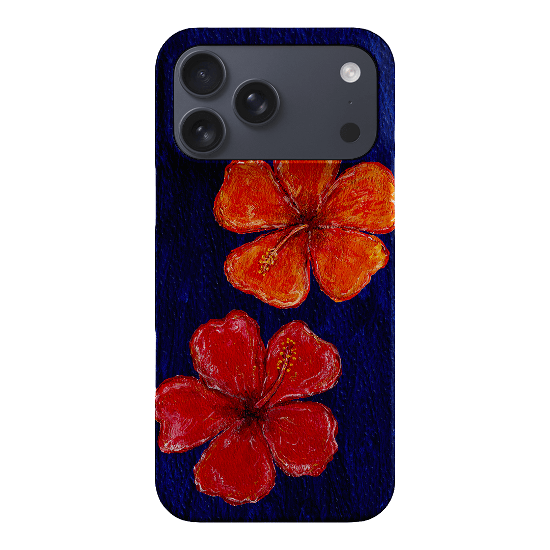 Hibiscus Flower Deep Blue Printed Phone Cases iPhone 17 Pro Max / Snap by BG. Studio - The Dairy