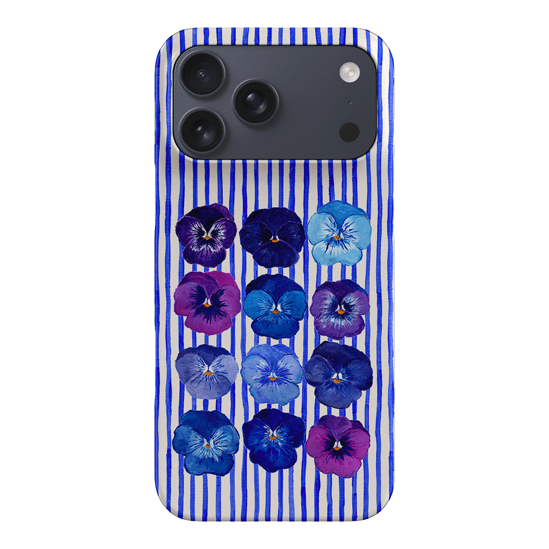 Striped Pansies Printed Phone Cases iPhone 17 Pro Max / Snap by Kayla Henley - The Dairy