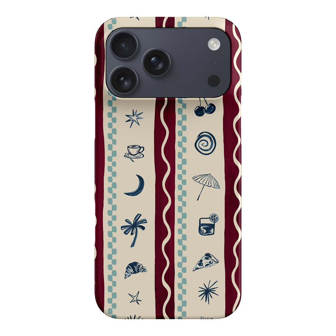 Summer Snacks Burgundy Printed Phone Cases iPhone 17 Pro Max / Snap by Charlie Taylor - The Dairy