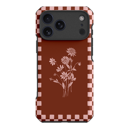 Dahlia Check Printed Phone Cases iPhone 17 Pro Max / Toughie by Typoflora - The Dairy