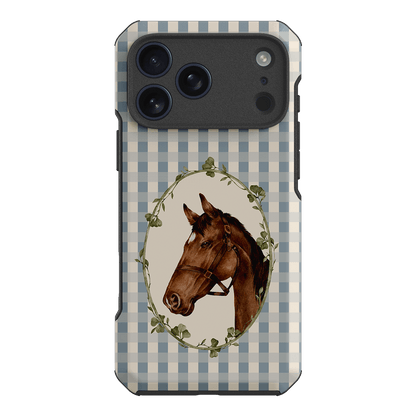Gingham Horse Printed Phone Cases iPhone 17 Pro Max / Toughie by Kasiags Art - The Dairy