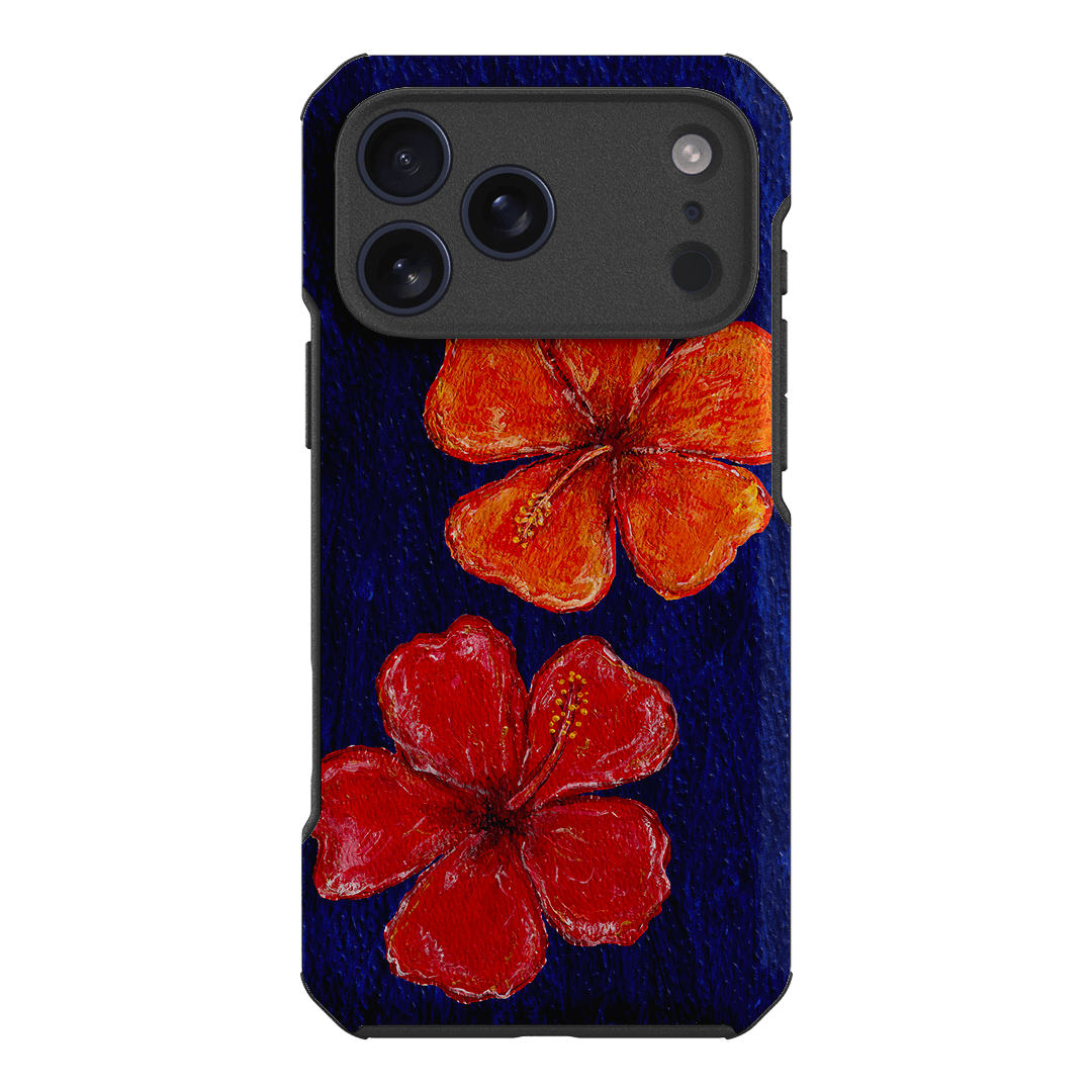 Hibiscus Flower Deep Blue Printed Phone Cases iPhone 17 Pro Max / Toughie by BG. Studio - The Dairy