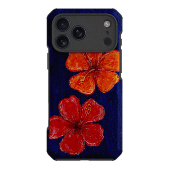 Hibiscus Flower Deep Blue Printed Phone Cases iPhone 17 Pro Max / Toughie by BG. Studio - The Dairy