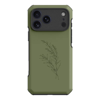 Khaki Wattle Printed Phone Cases iPhone 17 Pro Max / Toughie by Typoflora - The Dairy