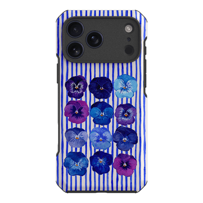 Striped Pansies Printed Phone Cases iPhone 17 Pro Max / Toughie by Kayla Henley - The Dairy