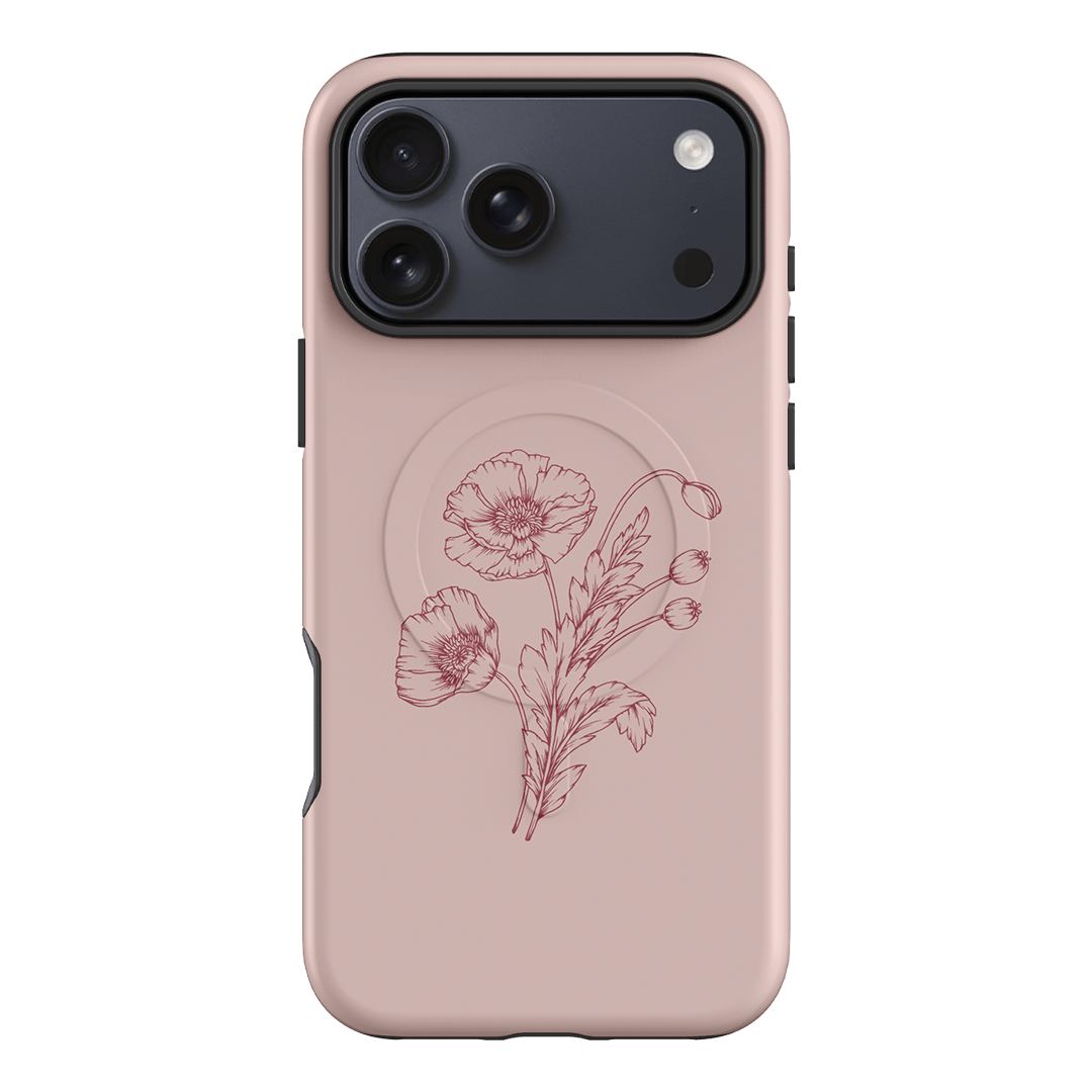 Blush Poppies Printed Phone Cases iPhone 17 Pro Max / Armoured MagSafe by Typoflora - The Dairy