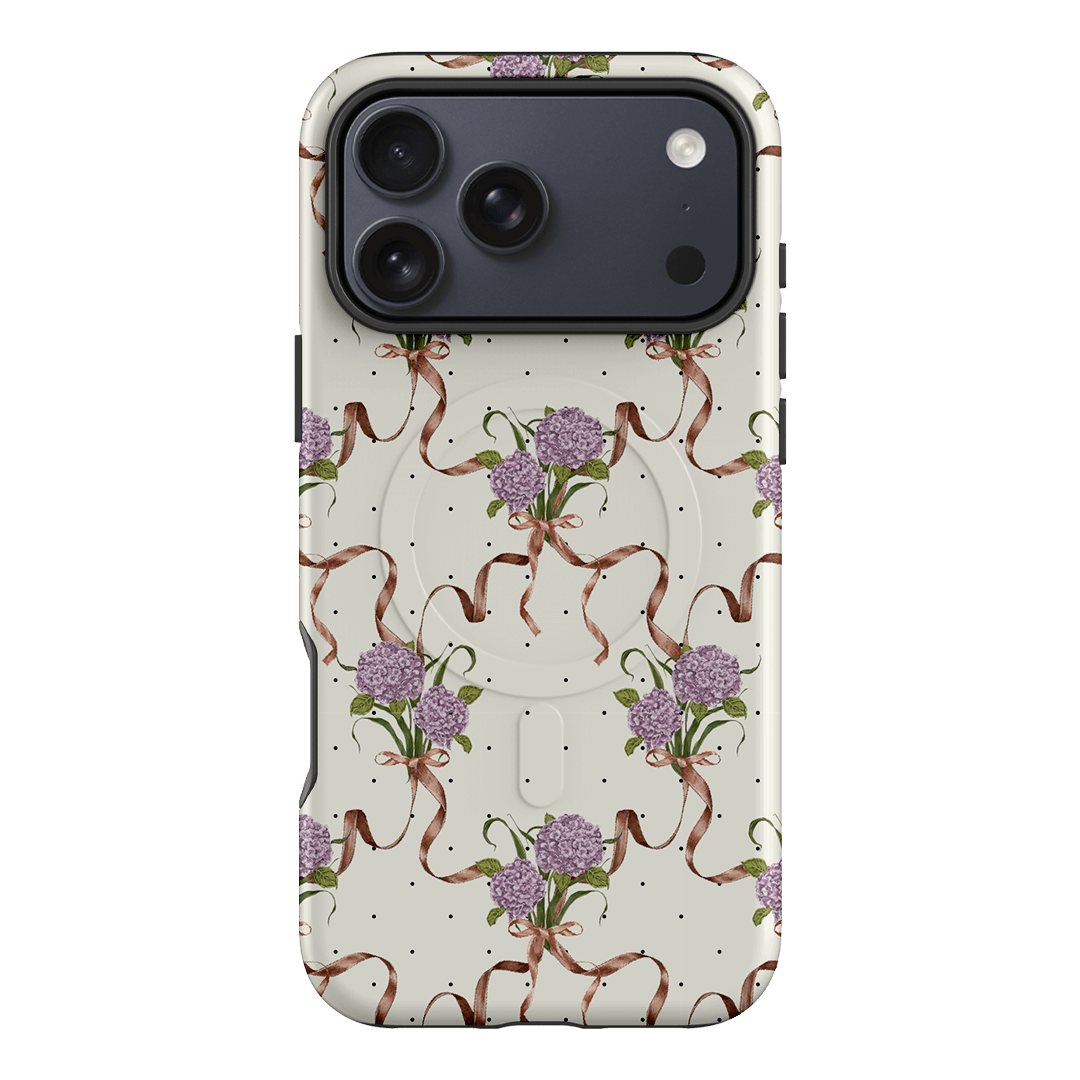Hydrangea Ribbon Printed Phone Cases iPhone 17 Pro Max / Armoured MagSafe by Veronica Tucker - The Dairy