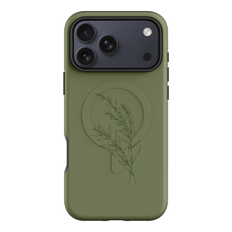 Khaki Wattle Printed Phone Cases iPhone 17 Pro Max / Armoured MagSafe by Typoflora - The Dairy