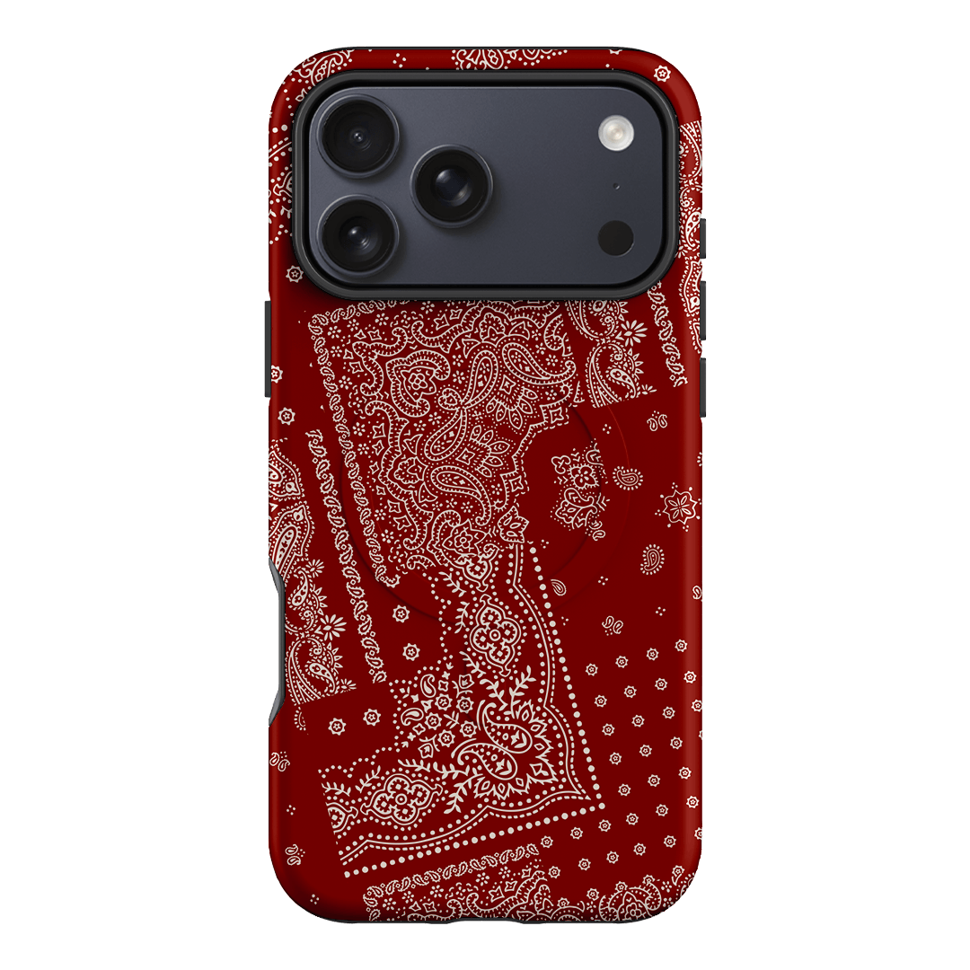 Paisley Crimson Printed Phone Cases iPhone 17 Pro Max / Armoured MagSafe by The Dairy - The Dairy