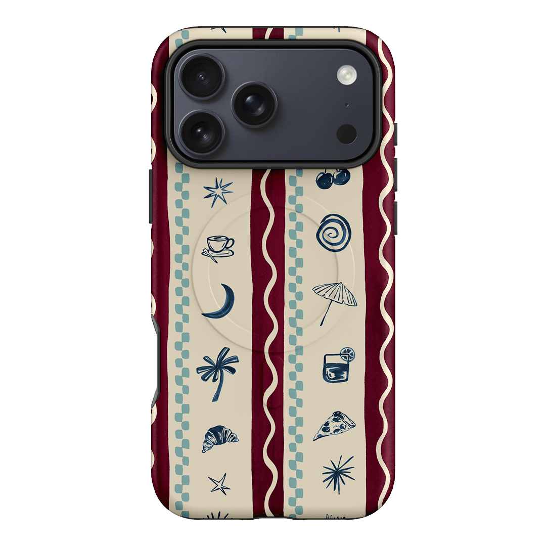 Summer Snacks Burgundy Printed Phone Cases iPhone 17 Pro Max / Armoured MagSafe by Charlie Taylor - The Dairy
