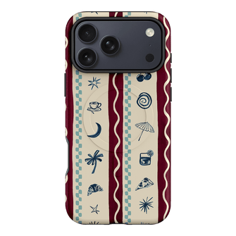 Summer Snacks Burgundy Printed Phone Cases iPhone 17 Pro Max / Armoured MagSafe by Charlie Taylor - The Dairy
