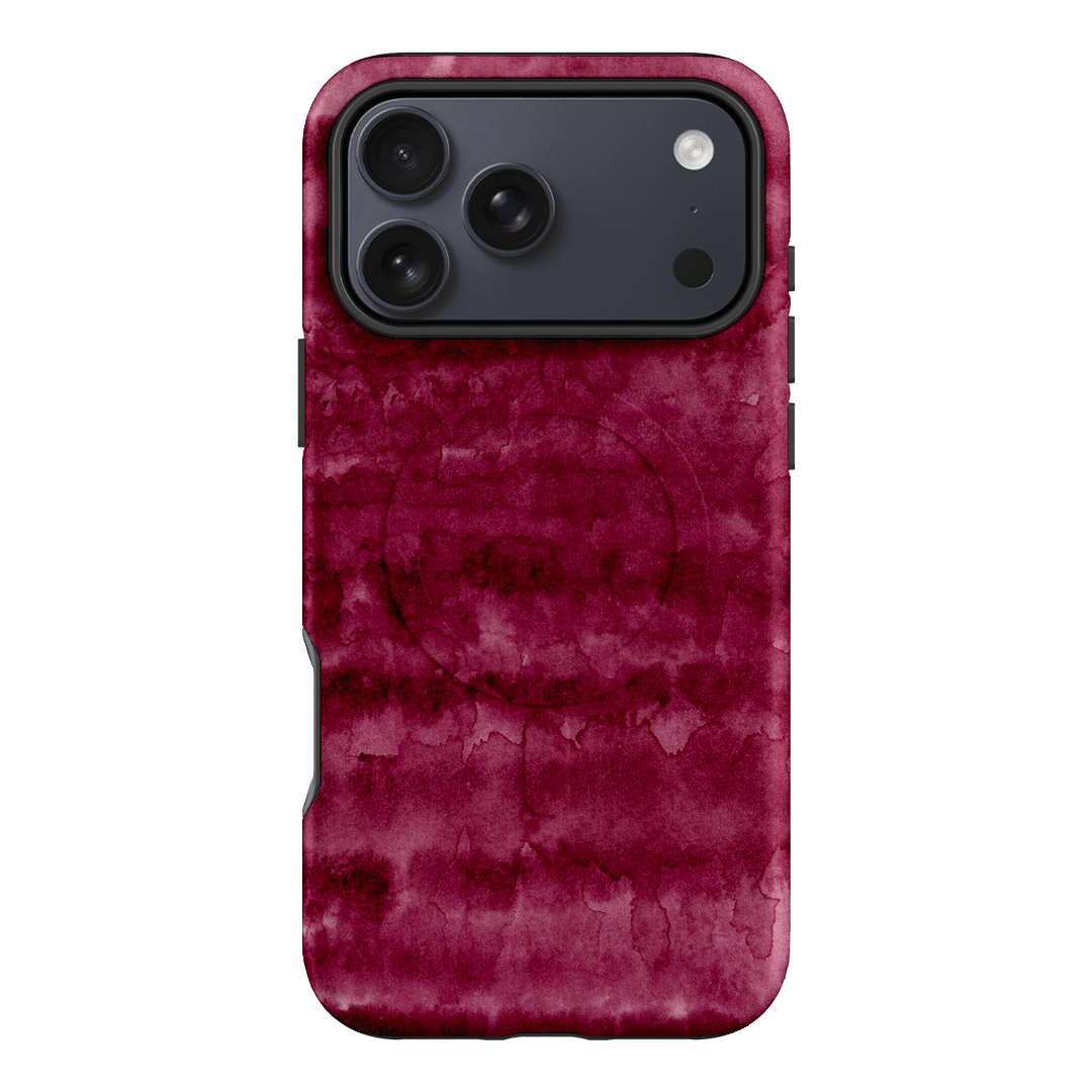 Watercolour Stripes Burgundy Printed Phone Cases iPhone 17 Pro Max / Armoured MagSafe by The Dairy - The Dairy