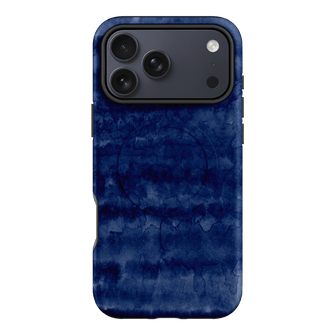 Watercolour Stripes Navy Printed Phone Cases iPhone 17 Pro Max / Armoured MagSafe by The Dairy - The Dairy