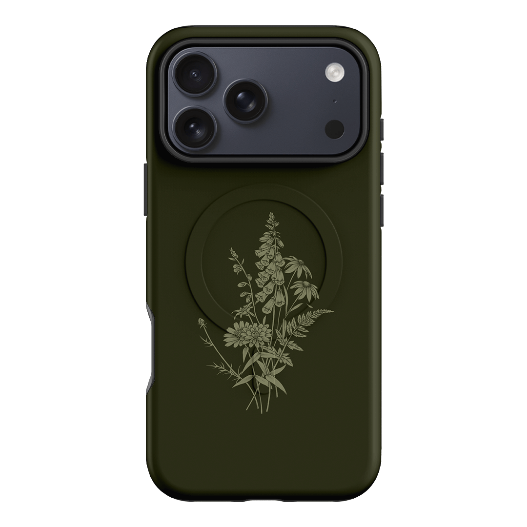 Wildflowers Olive Printed Phone Cases iPhone 17 Pro Max / Armoured MagSafe by Typoflora - The Dairy