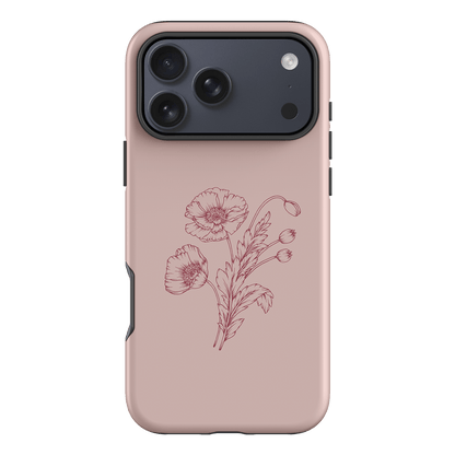 Blush Poppies Printed Phone Cases iPhone 17 Pro Max / Armoured by Typoflora - The Dairy