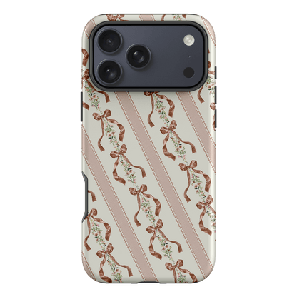 Bow Stripe Printed Phone Cases iPhone 17 Pro Max / Armoured by Veronica Tucker - The Dairy