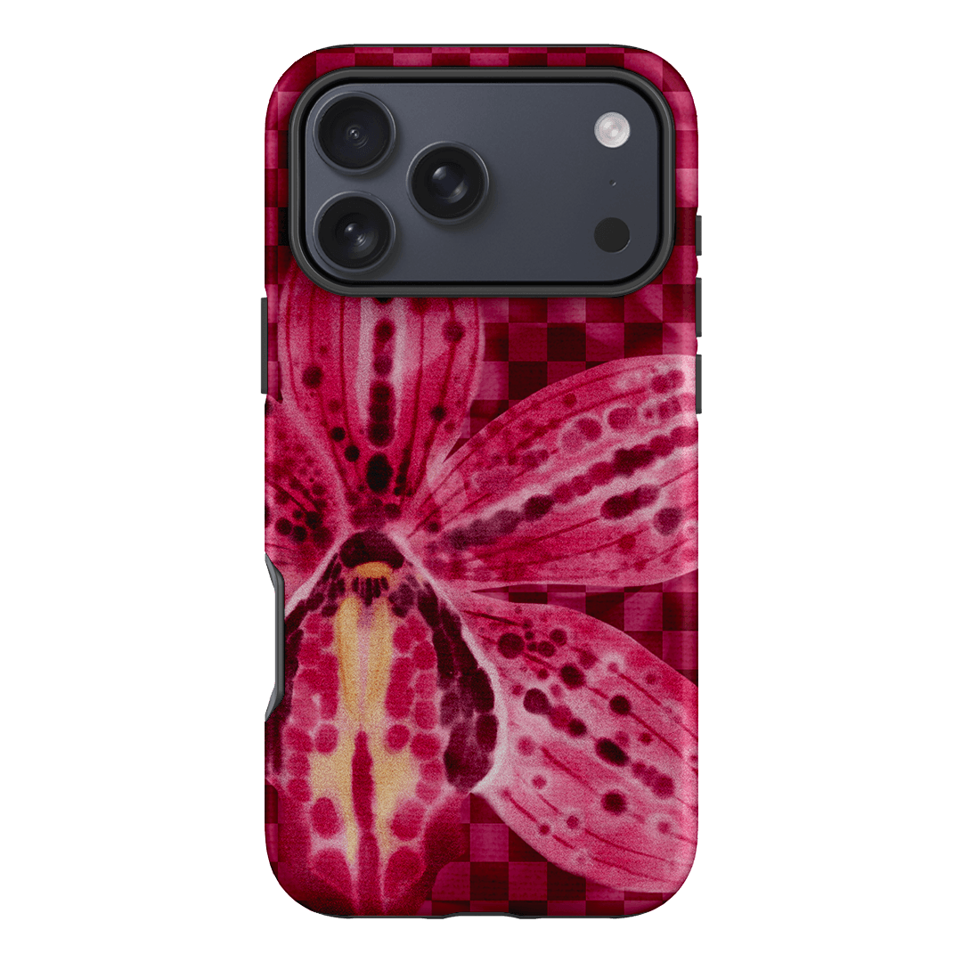 Check Orchid Printed Phone Cases iPhone 17 Pro Max / Armoured by Sally Hungerford - The Dairy