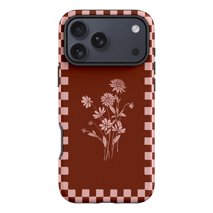 Dahlia Check Printed Phone Cases iPhone 17 Pro Max / Armoured by Typoflora - The Dairy