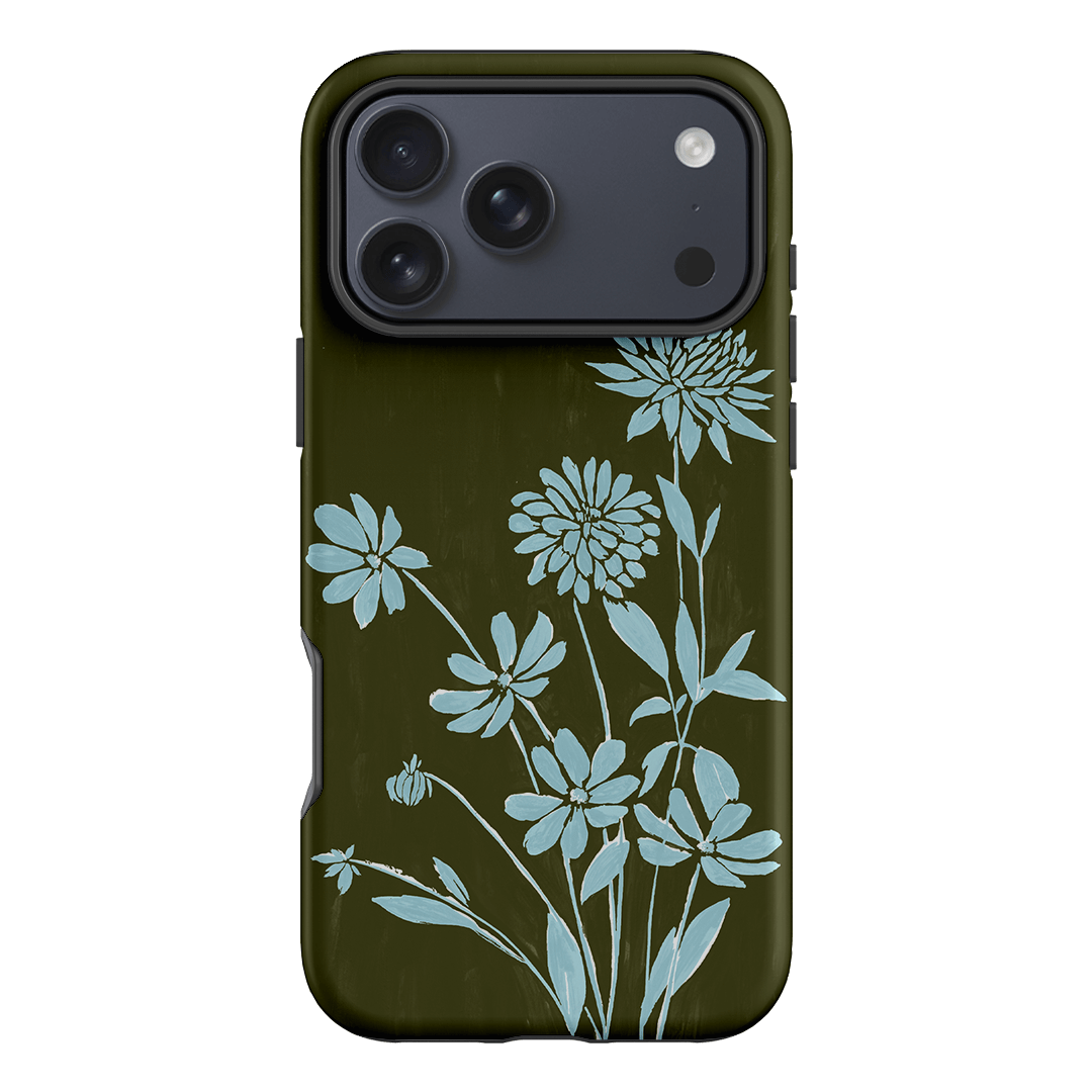 Dahlia Khaki Printed Phone Cases iPhone 17 Pro Max / Armoured by Typoflora - The Dairy