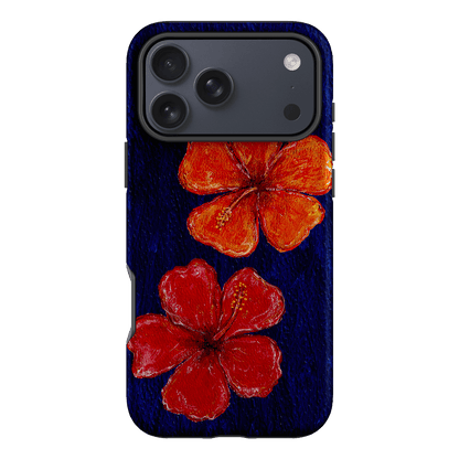 Hibiscus Flower Deep Blue Printed Phone Cases iPhone 17 Pro Max / Armoured by BG. Studio - The Dairy